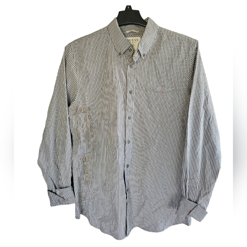 Rare Guess Los Angeles Shirt Button Side‎ /Back  Embroidered